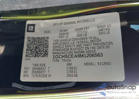 2021 Chevrolet Colorado 2Wd Long Box Lt из США, поврежденный, VIN 1GCHSCEA9M1206563